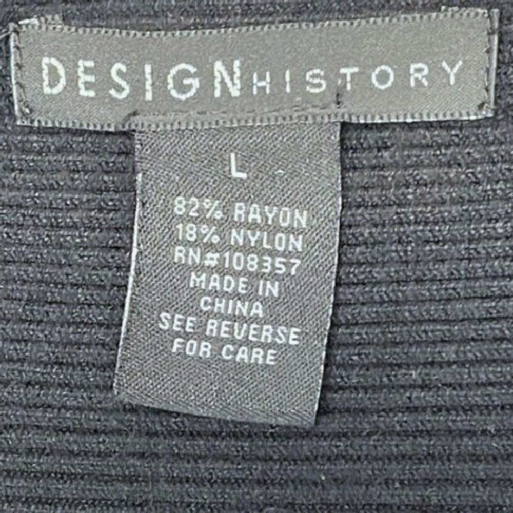 Design History Open Front Cardigan Sweater Womens Size L Black Casual Office - Picture 4 of 7